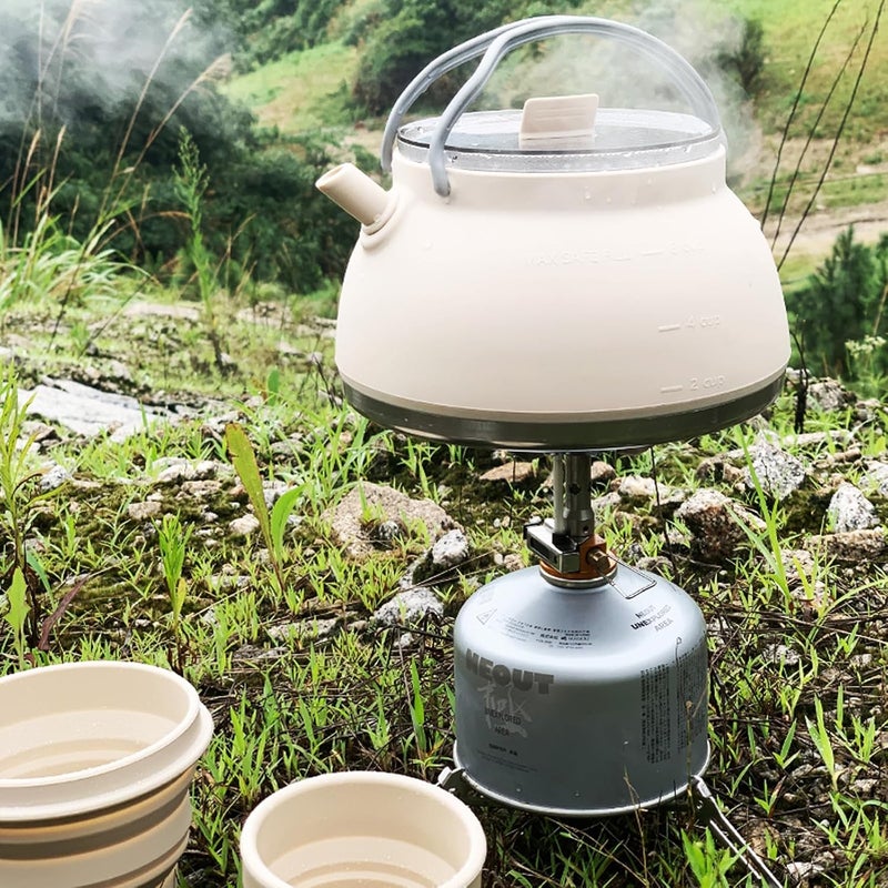 CAMPWOLF Portable Collapsible Camping Kettle, Coffee Pot for Hiking, Travel and Outdoors, 1.5L - Image 2